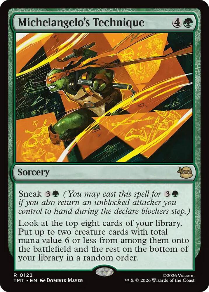 Michelangelo's Technique 122/190 (Teenage Mutant Ninja Turtles)  - Foil
