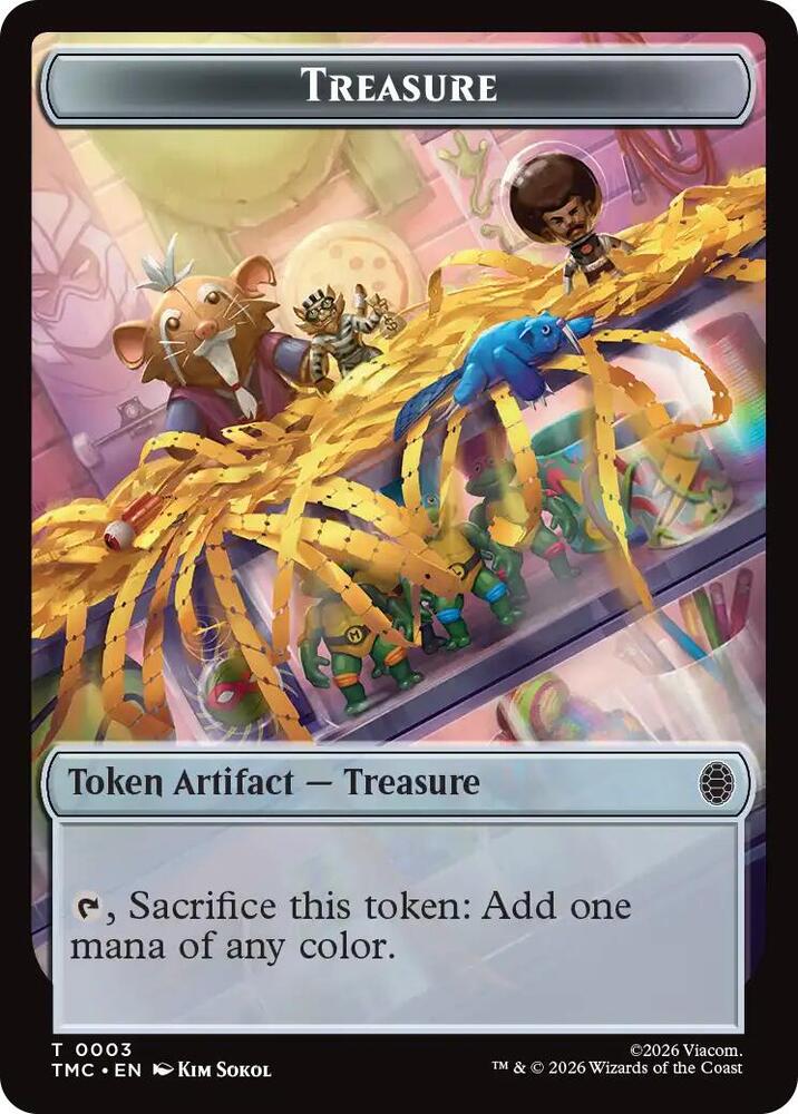 Treasure Clue Double Sided Token 3 // 2 (Commander: Teenage Mutant Ninja Turtles)  - Foil