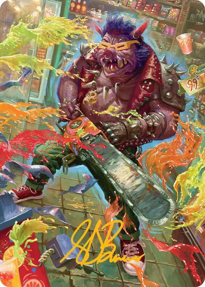 Bebop Porcine Punk Art Card Gold Stamped Signature 52 (Art Series: Teenage Mutant Ninja Turtles) 