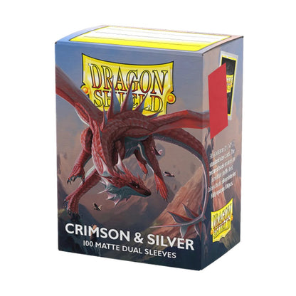 Dragon Shield: Sleeves - Matte Dual - Crimson & Silver
