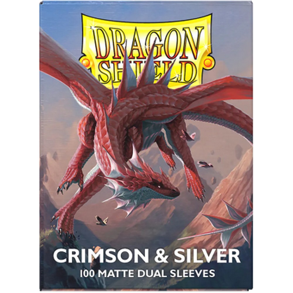 Dragon Shield: Sleeves - Matte Dual - Crimson & Silver