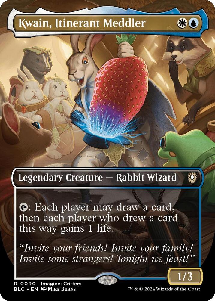 Kwain, Itinerant Meddler 90 (Commander: Bloomburrow)  - Borderless