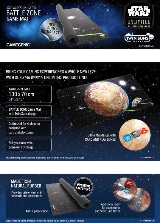 Gamegenic Star Wars: Unlimited - Battle Zone Game Mat (4 Players)