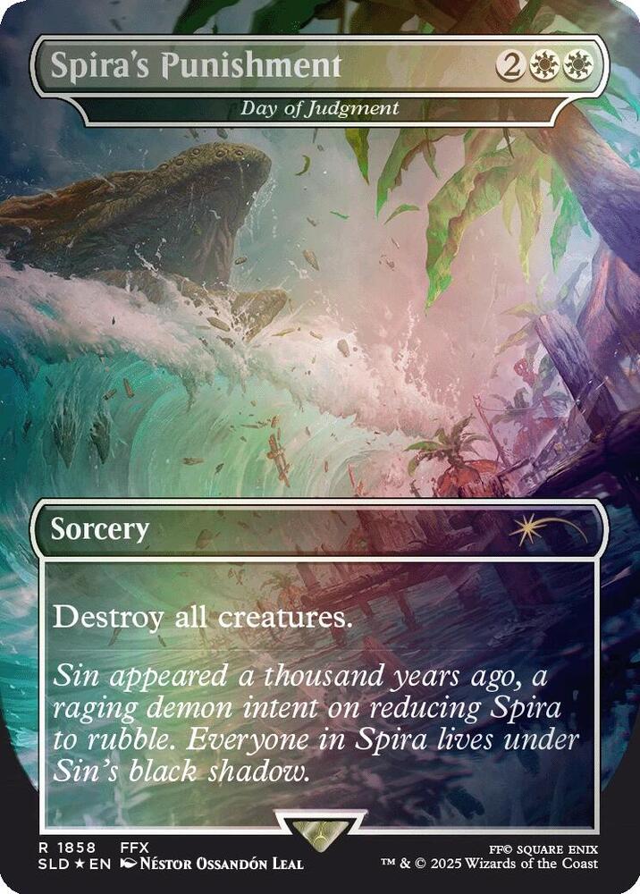 Spira's Punishment // Day of Judgment 1858 (Secret Lair Drop Series)  - Borderless Rainbow Foil
