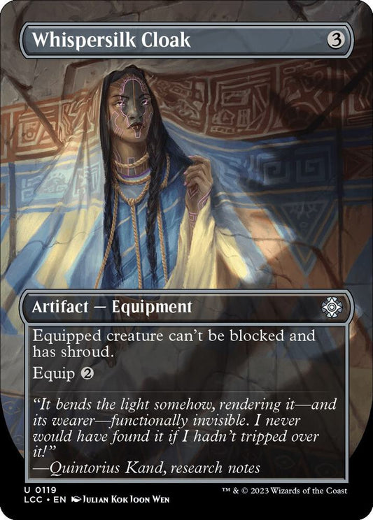 Whispersilk Cloak 119 (Commander: The Lost Caverns of Ixalan)  - Borderless Foil