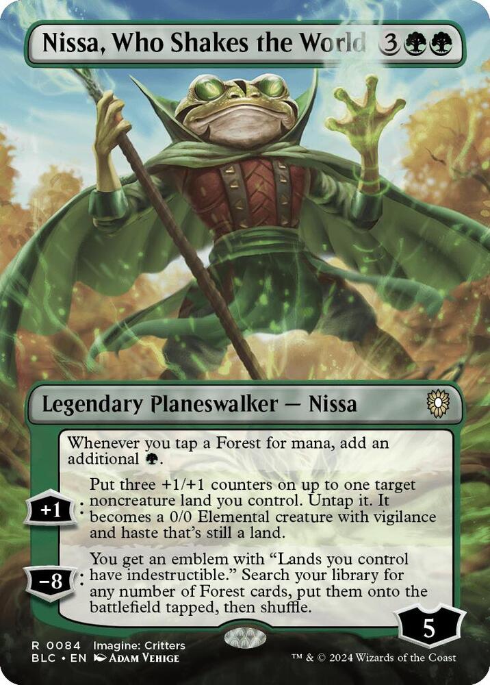 Nissa, Who Shakes the World 84 (Commander: Bloomburrow)  - Borderless