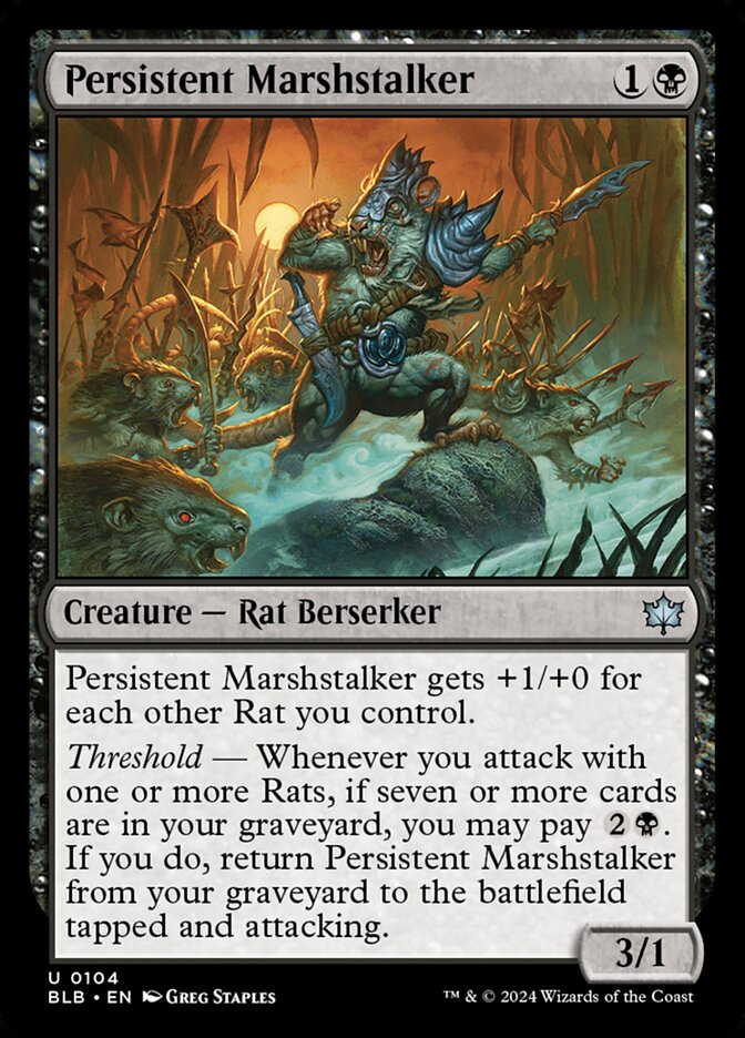 Persistent Marshstalker 104 (Bloomburrow)  - Foil