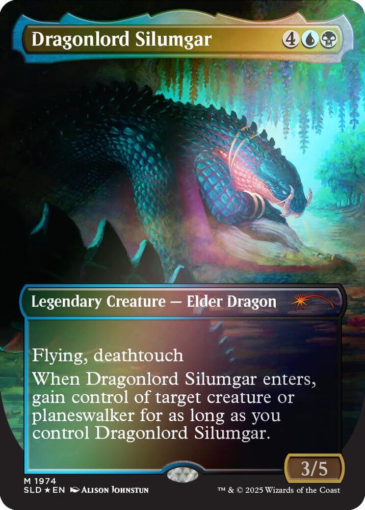 Dragonlord Silumgar 1974 (Secret Lair Drop Series)  - Borderless Rainbow Foil