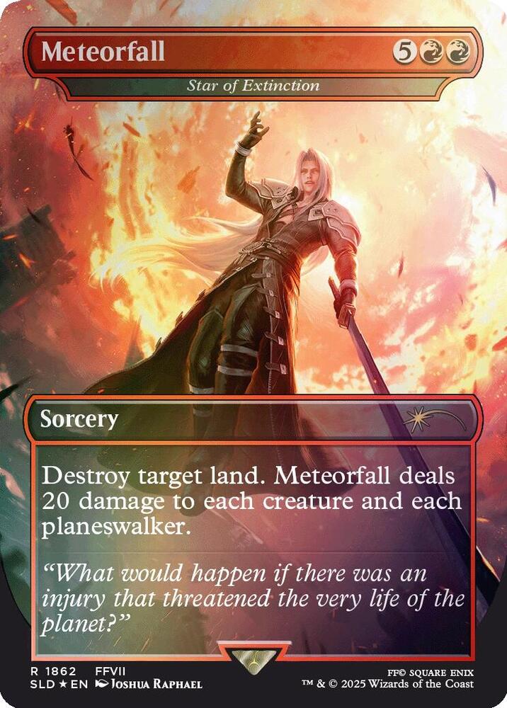 Meteorfall // Star of Extinction 1862 (Secret Lair Drop Series)  - Borderless Rainbow Foil